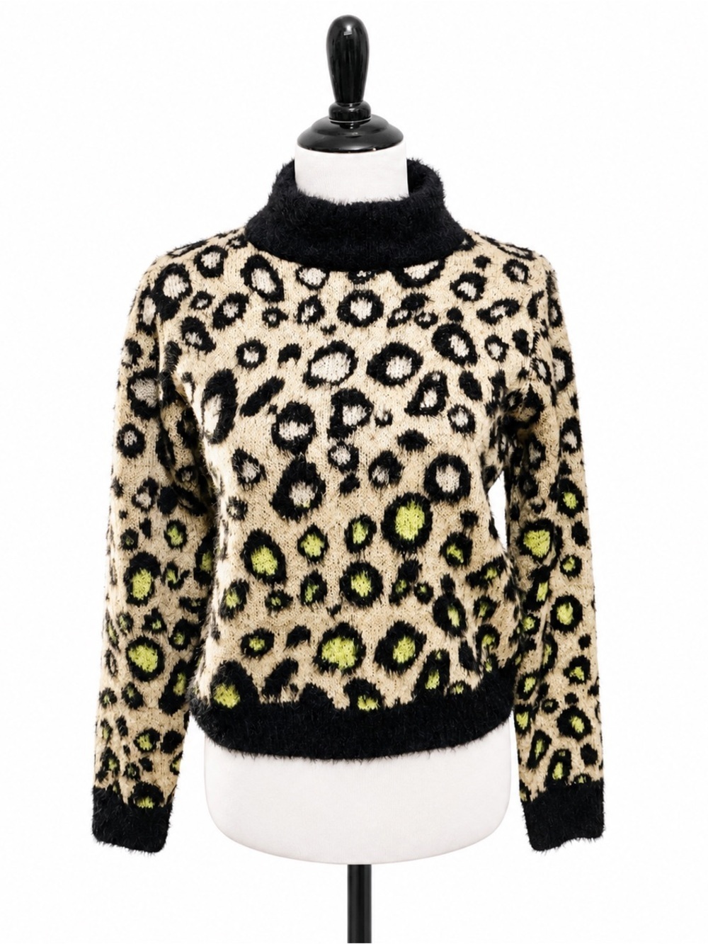Eyeshadow Leopard Print Fuzzy Sweater | Soft Knit Animal Print Pullover
